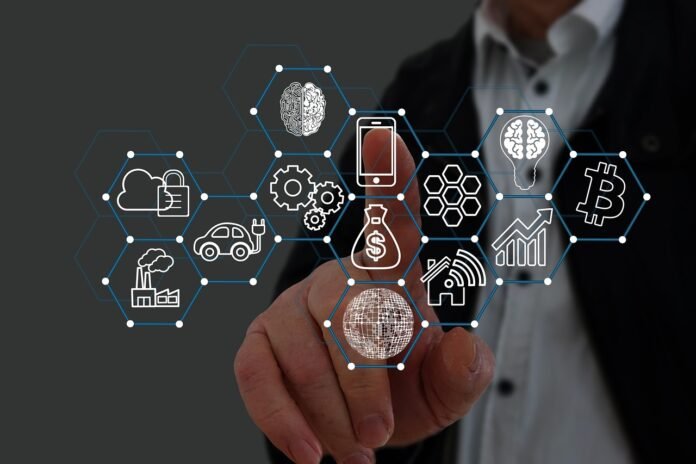 digital technology AI-powered hologram illustrating hybrid artificial intelligence technology