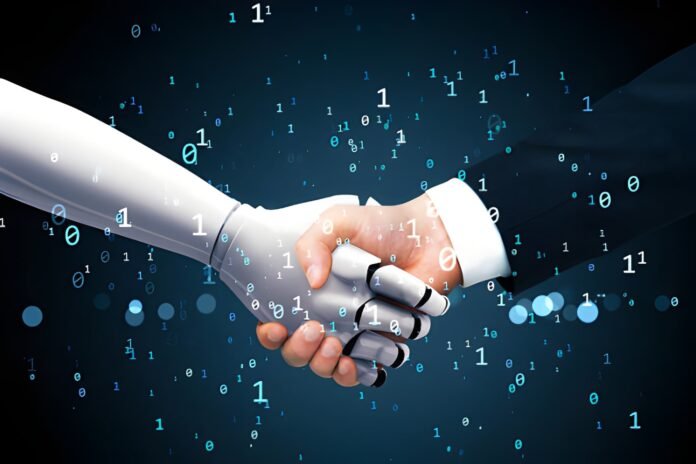 AI-co workers AI-human collaboration symbolizing modern business automation.