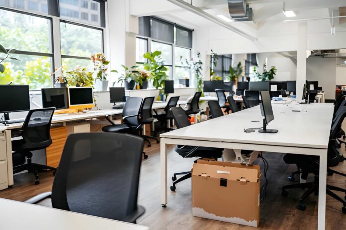empty office Empty office desks representing skilled labor gaps