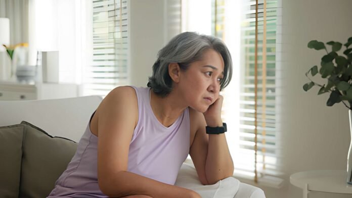 stress aging Concept image of stress accelerating biological aging